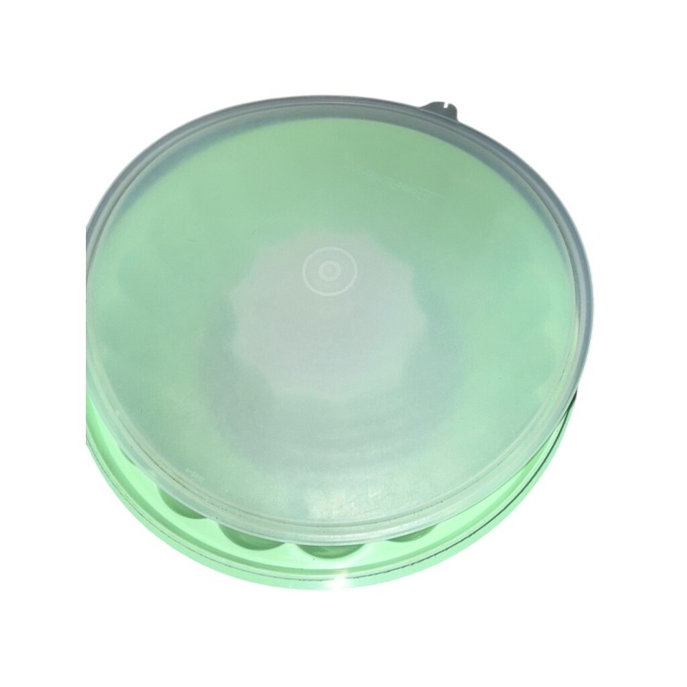 Vintage Tupperware Jell-Ring Jello Mold Green 3 Piece #1201 1202 1203 Lid Insert
